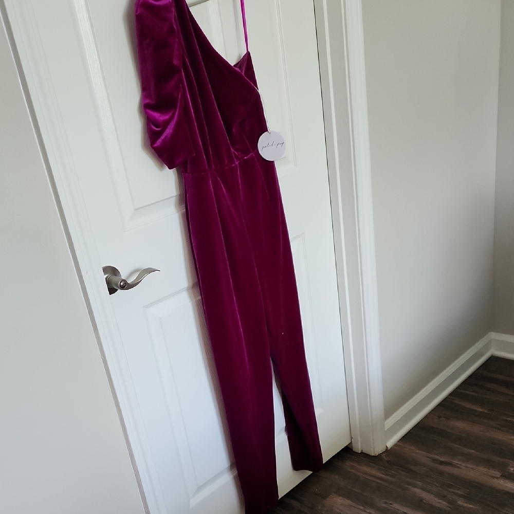 Velvet Magenta Jumpsuit